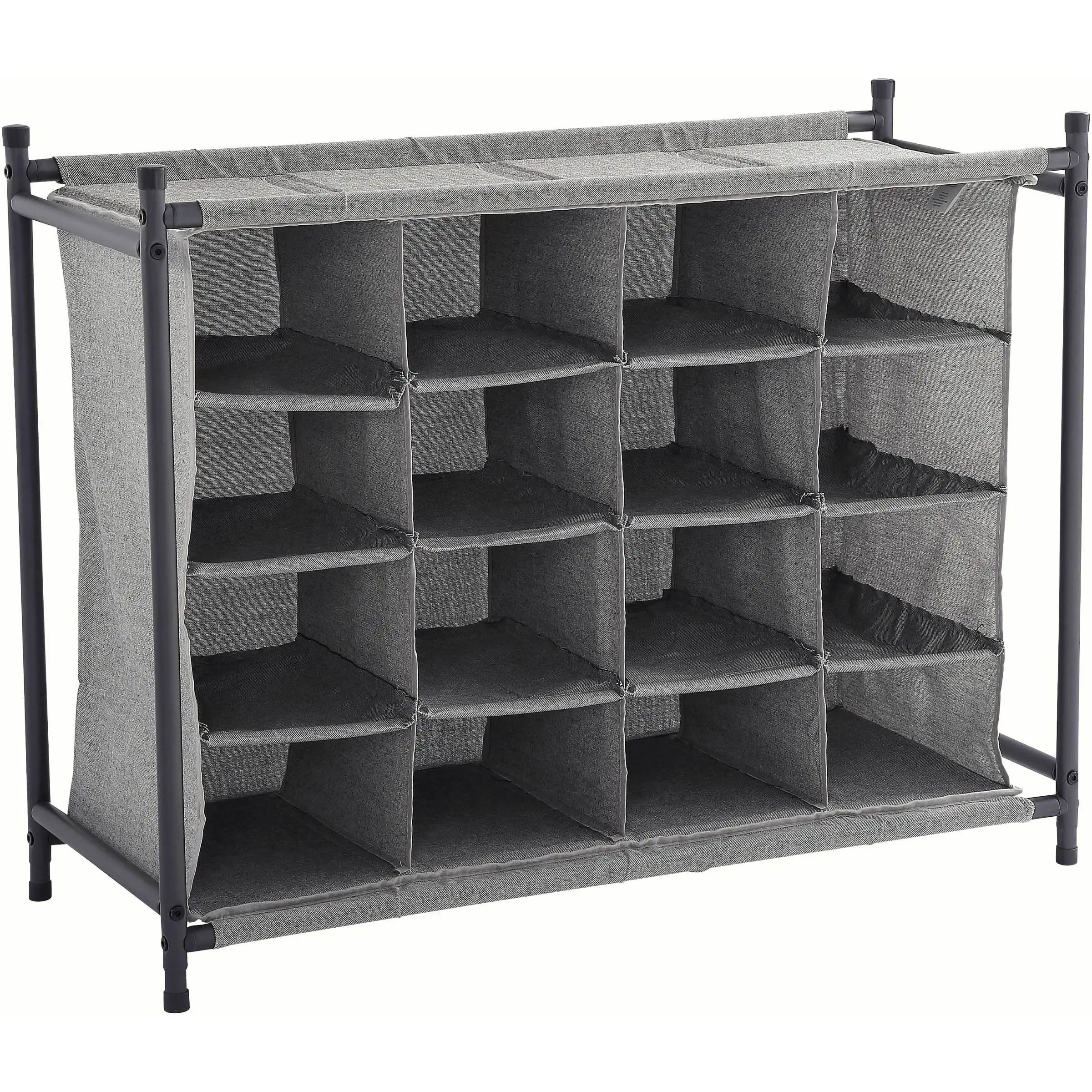 

4-Tier Charleston Collection 16 Pairs Shoe Organizer, Gray