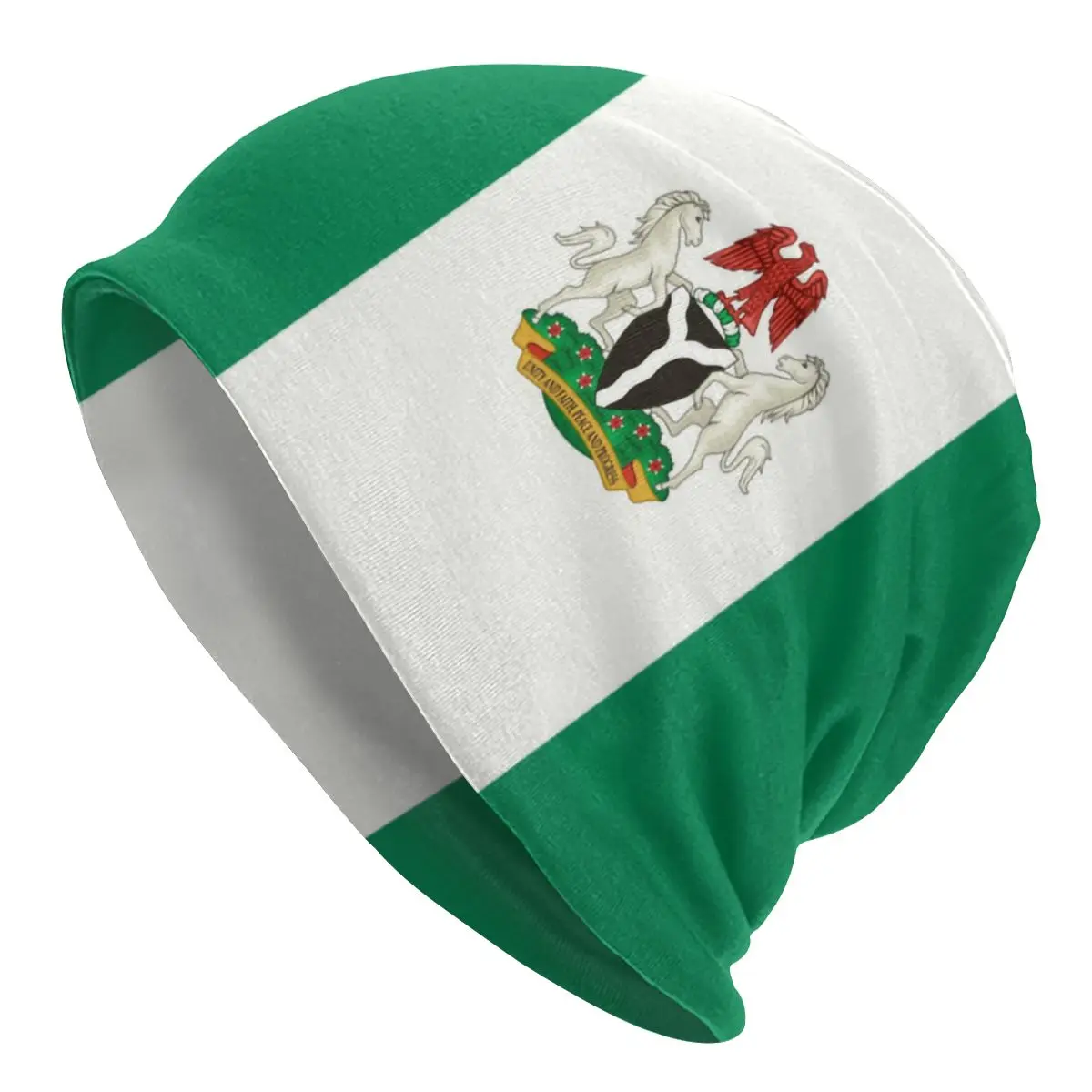 

Шапка-бини с флагом Нигерии и гербом, шапки для мужчин, женщин, мужчин, уличная зимняя теплая вязаная шапка унисекс, шапки-сутулки для взросл...