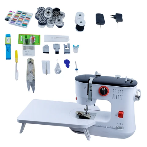 Автоматическая швейная машина оверлок, домашняя электрическая маленькая настольная вышивальная машина, многофункциональная плотная швейная машина