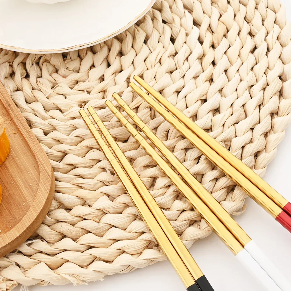 16 шт. роскошный набор столовой посуды зеленого золота палочки для еды нож вилка