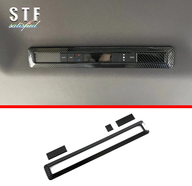 

Carbon Fiber Style Interior Rear Air-condition Control Cover Trim For Toyota Sienna (XL40) 2021 2022 Car Accessories Stickers W4