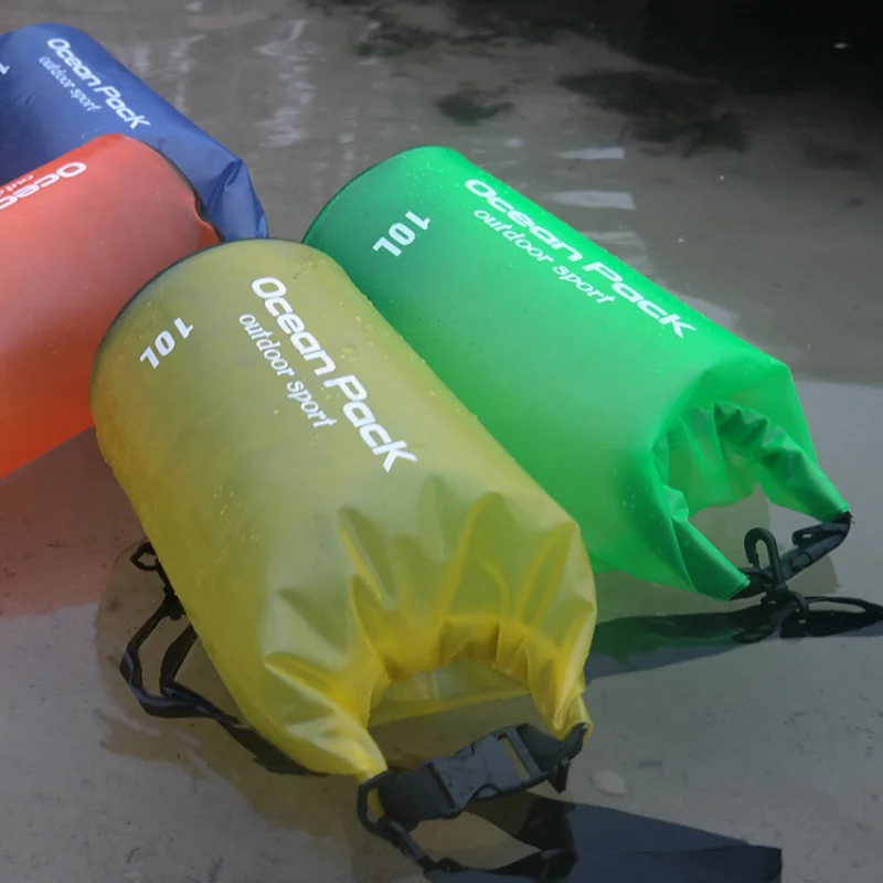 Summer Swimming Bag Waterproof Ocean Pack River Trekking Dry Bag Translucent Bucket Pocket Watertight Drifting Swim Sports Bags