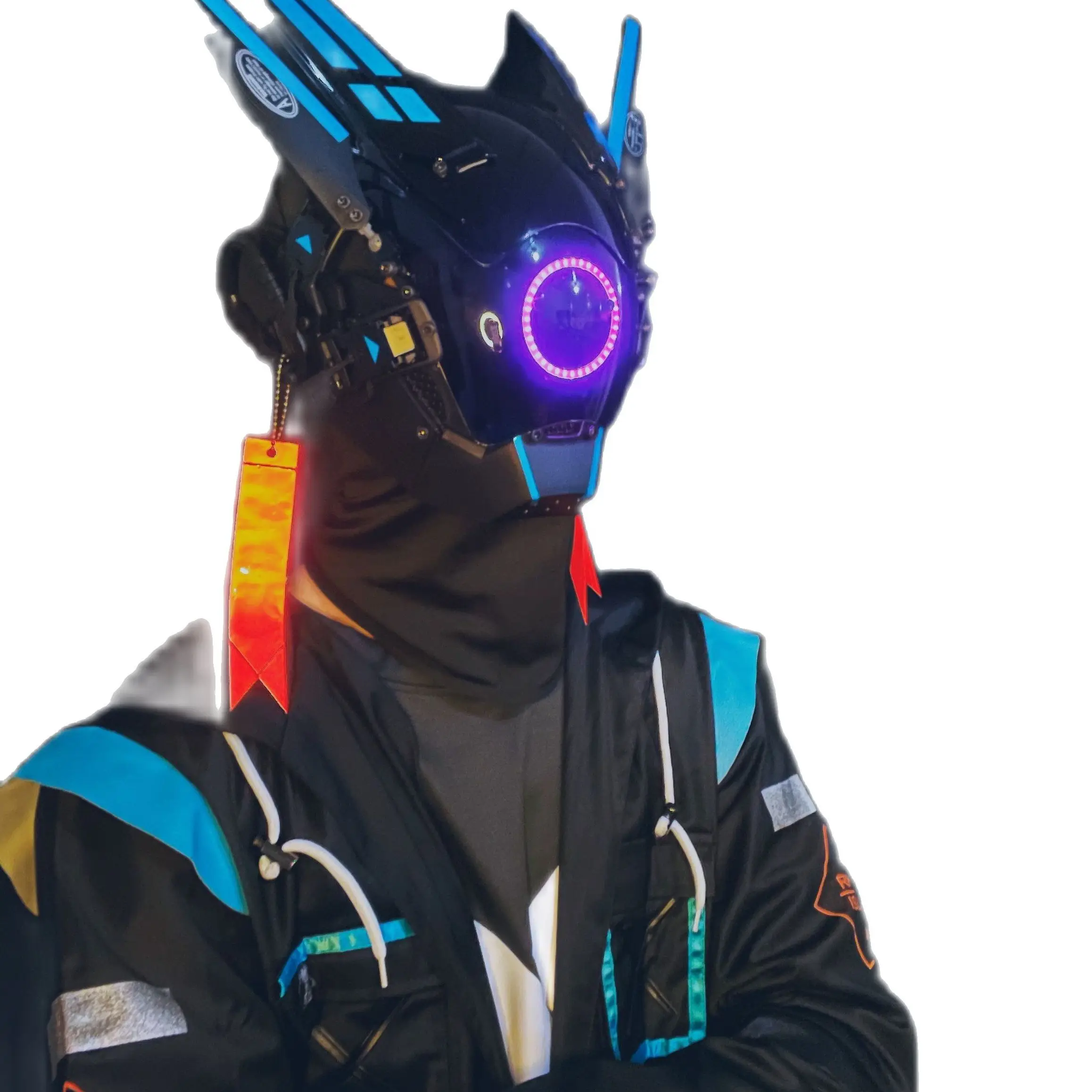 

Реквизит по технологии Cos киберпанк маски косплей костюм готические игры на Хэллоуин Куртка врача для уличной съемки аксессуары