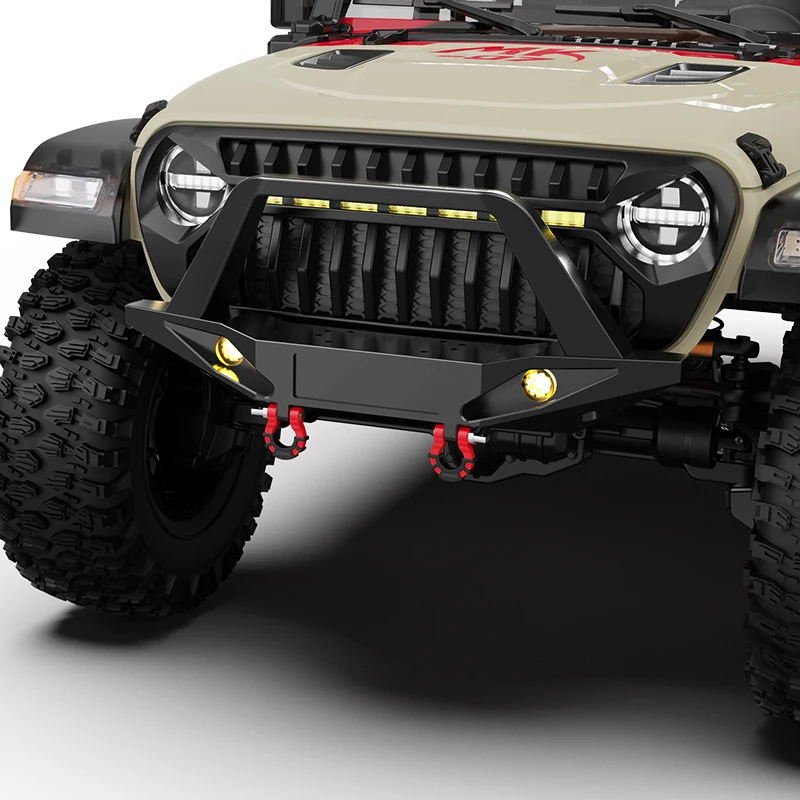 Фото Rlaarlo Mk07/Jk07pro автомобильные аксессуары с дистанционным управлением, металлический модернизированный передний бампер из алюминиевого сплава с буксирным крюком №1