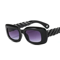 2022 fashion square jelly colored sunglasses for women twist legs plain street shooting eyeglasses tide oculos de sol wholesale