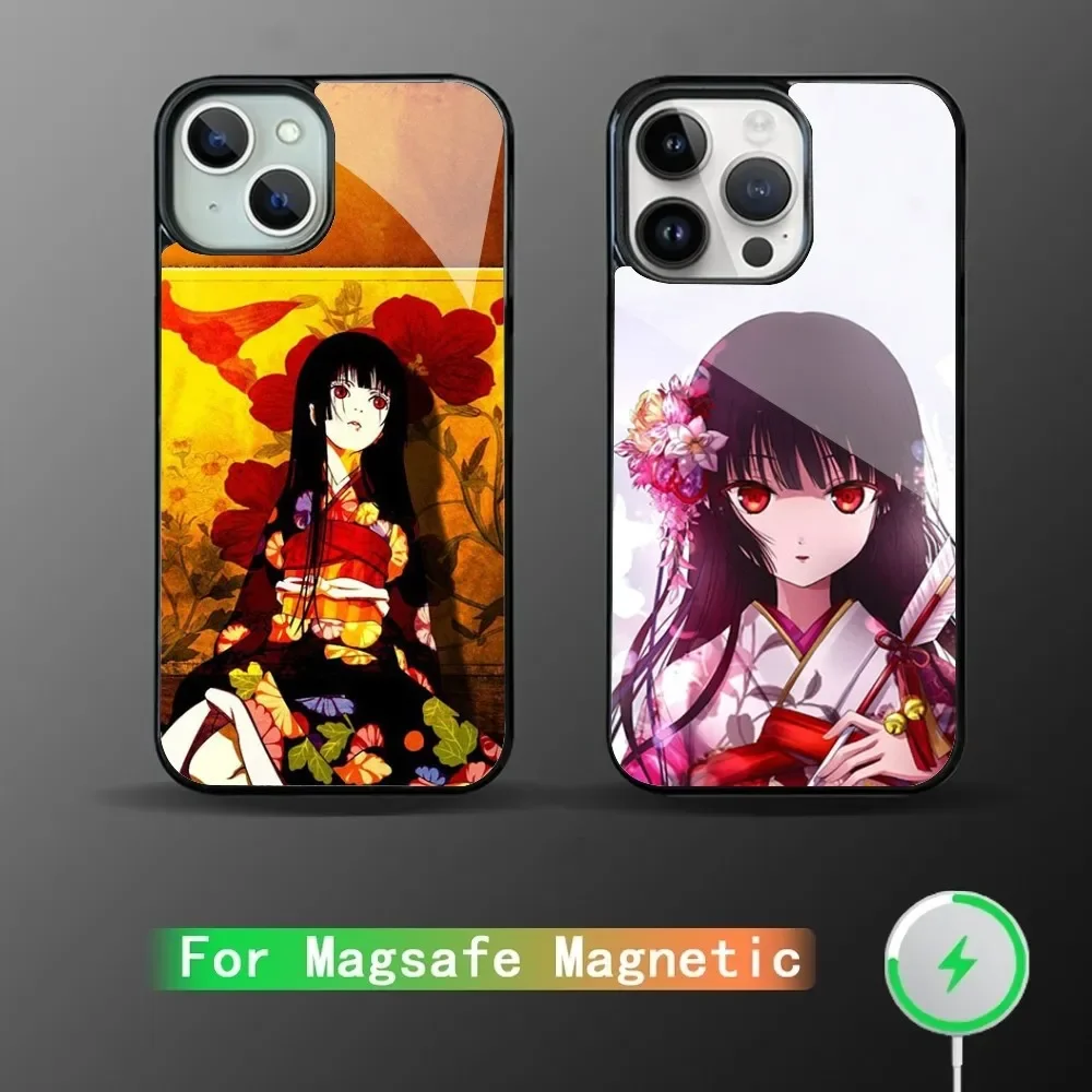 Чехол Для Телефона Hell Girl iPhone Mirror Magsafe Совместимый С Беспроводной Зарядкой