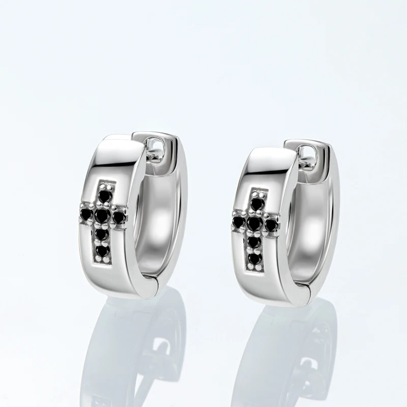 

IOGOU Hoops Earring for Men Women Earrings Moissanite Cross Hoop Earrings 925 Sterling Silver Certified Fine Jewelry Wholesale