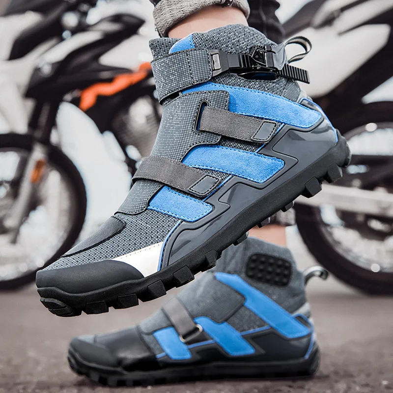 Motorcycle Boots Men Plus Size Moto Riding Boots Breathable Motocross Off-Road Racing Boots Motorbike Ankle Shoes