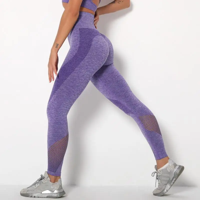 Sexy Leggings Seamless Yoga Pants High Waist Slim Leggings Sport Women Fitness Leggings Gym Work Out Mesh Breathable Leggins
