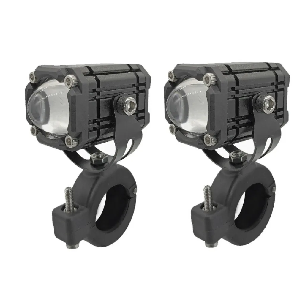 

2 шт. супер яркая светодиодная фара для мотоцикла, белый и желтый свет, водонепроницаемый вспомогательный свет для мотоцикла, двойная вспышка