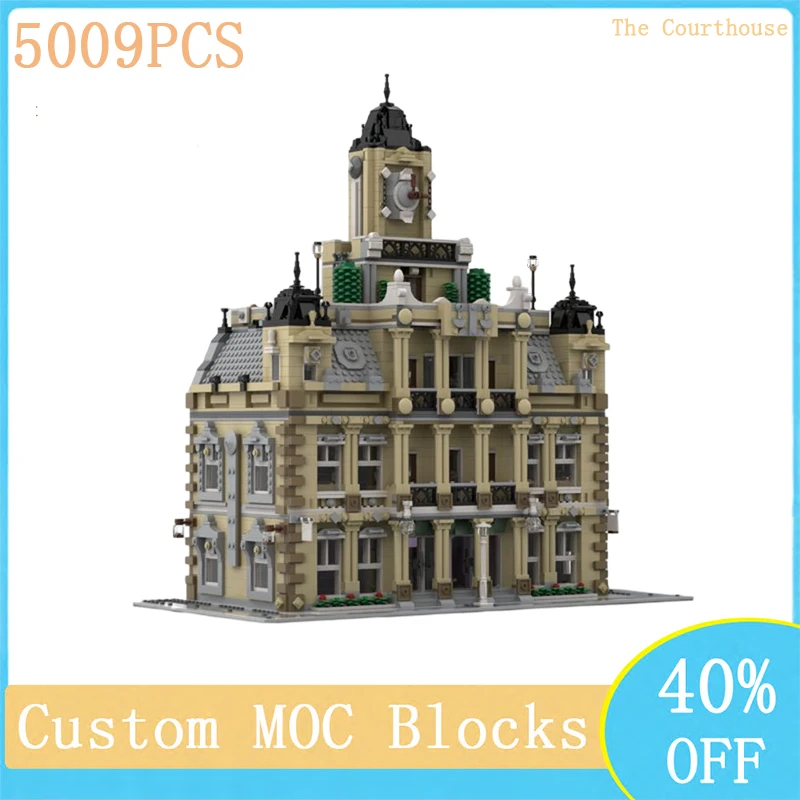 

5009 шт., Модульные строительные блоки, модель уличного вида MOC, здание дворца, сборные игрушки «сделай сам», детский подарок на день рождения
