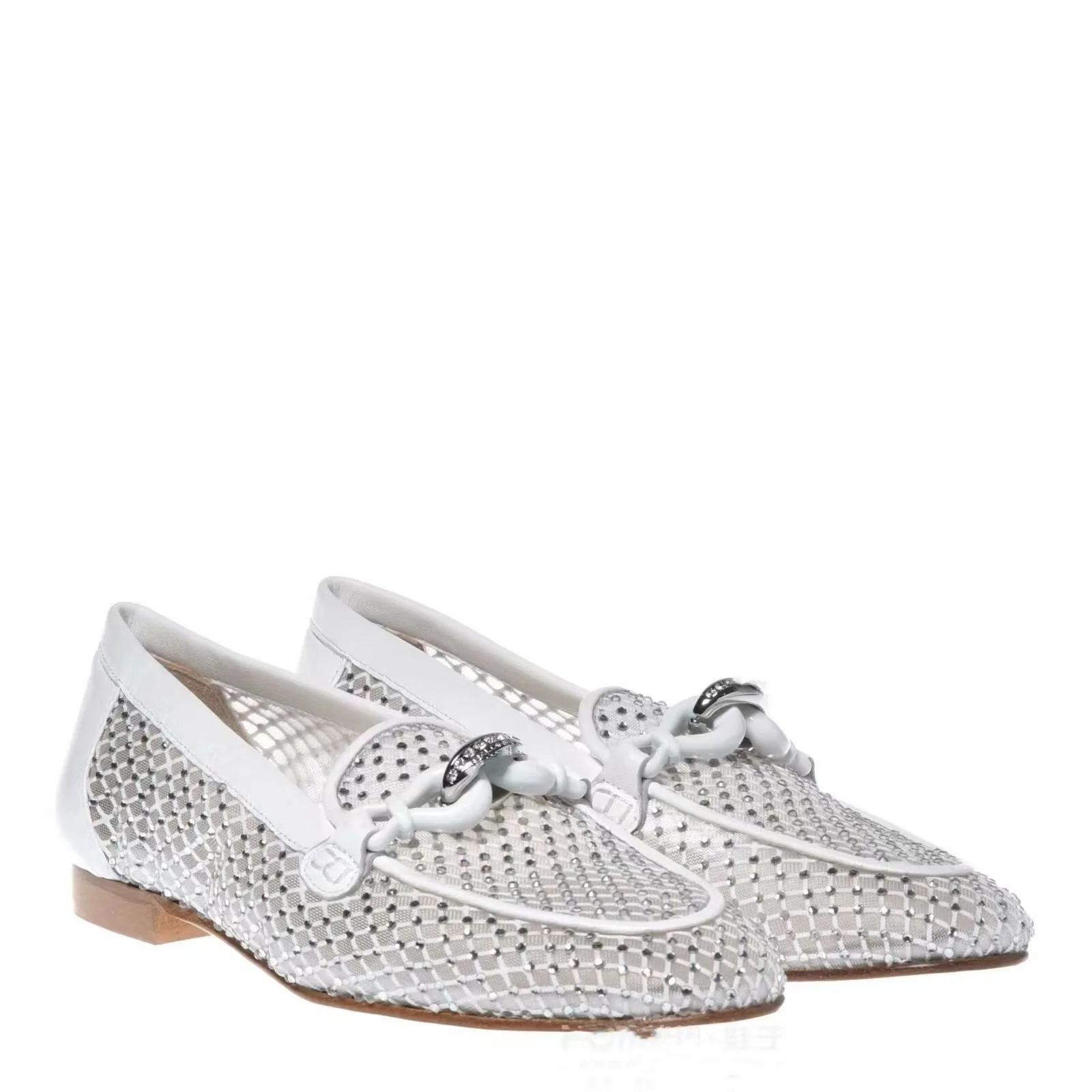 Туфли женские сетчатые дышащие с закрытым носком на плоской подошве для прогулок