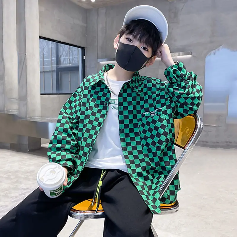 

Рубашка детская с длинным рукавом, на Возраст 4-12 лет