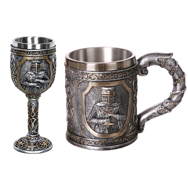 

Кофейная кружка в средневековом стиле Templar Crusader Knight Suit Of Armor Knight Of the Cross Beer Stein Tankard