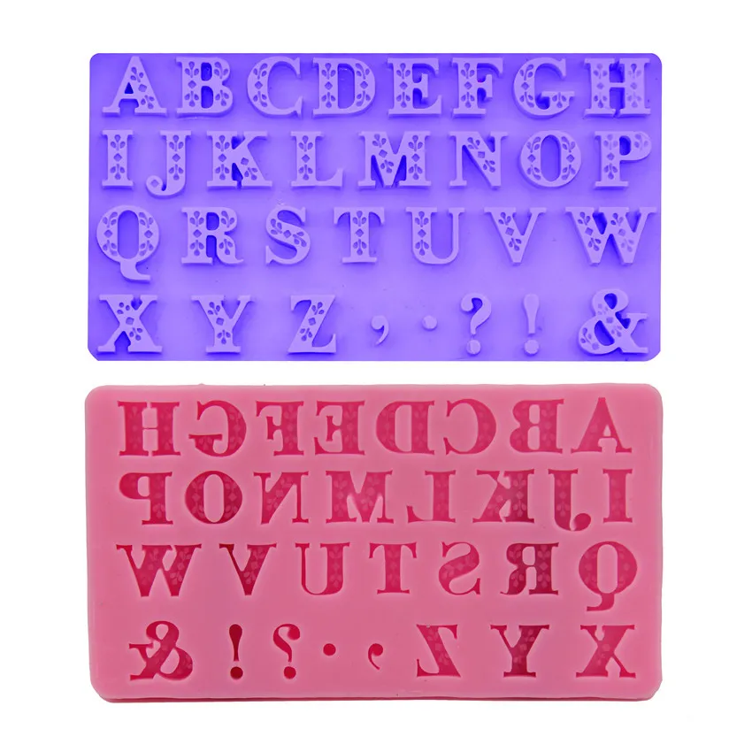 

Russian/English Alphabet Letter Chocolate Party Cake Decorating Tools DIY Alphabet Baking Molds Fondant Silicone Moulds