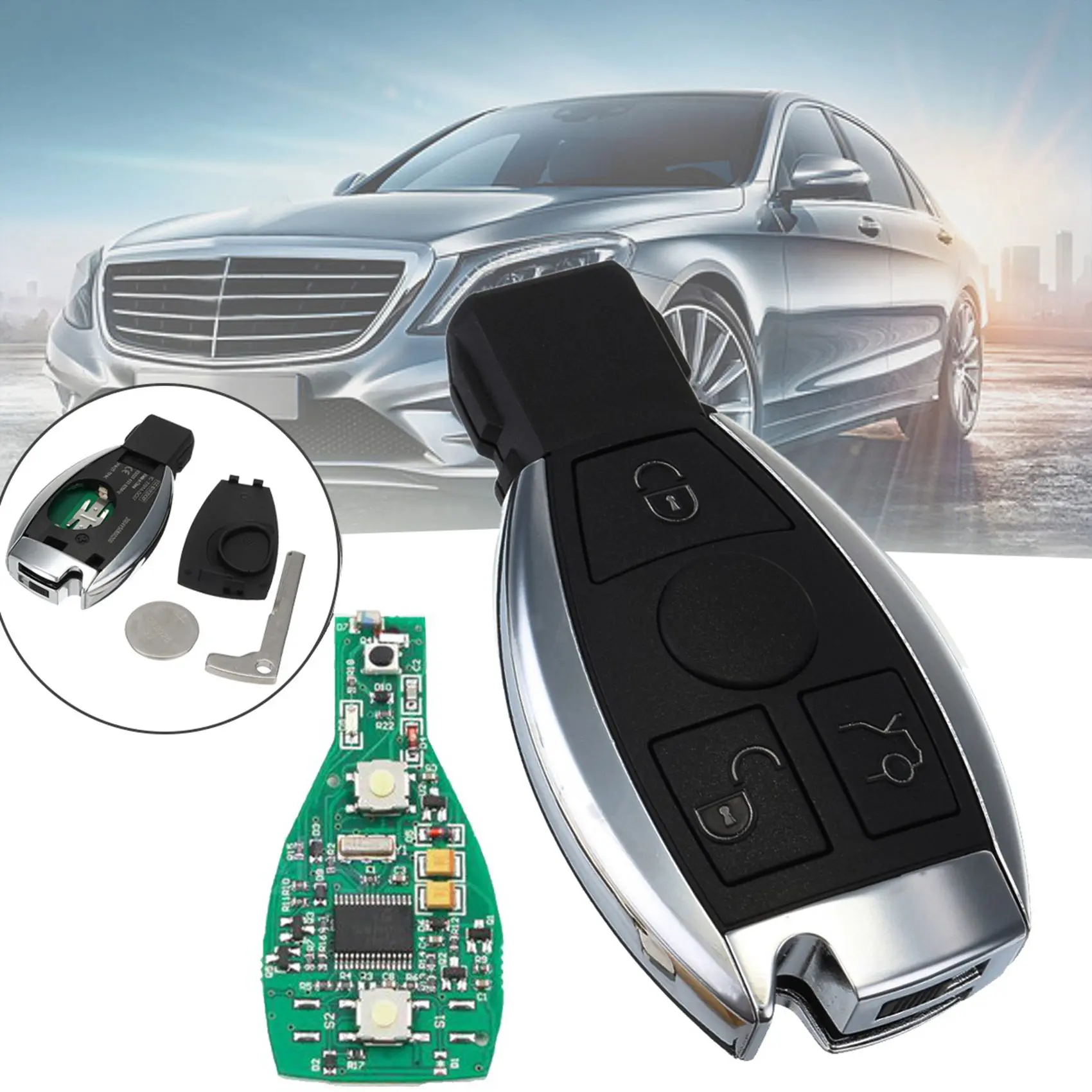 

3X Car 3 Button Smart Remote Key 433MHz BGA for Mercedes Benz 2000+