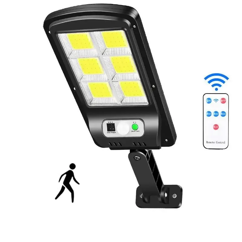 

Светодиодный точечный светильник с солнечной панелью, водонепроницаемый настсветильник COB светильник с пассивным ИК датчиком движения, уличная садовая лампа с дистанционным управлением