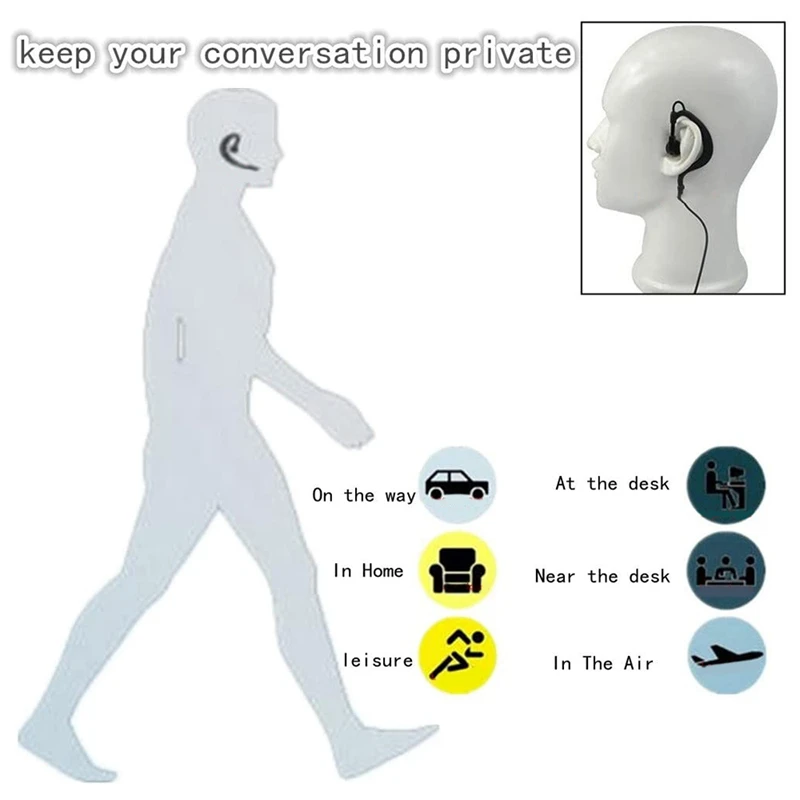 10Pcs G Shape Earpiece Headset PTT With Mic For Motorola 2 Way Radio CP040 CP200 Walkie Talkie Earphone