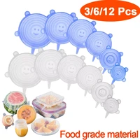 3612 pcs food silicone cover cap universal silicone lids for cookware bowl microwave reusable stretch lids food wrap