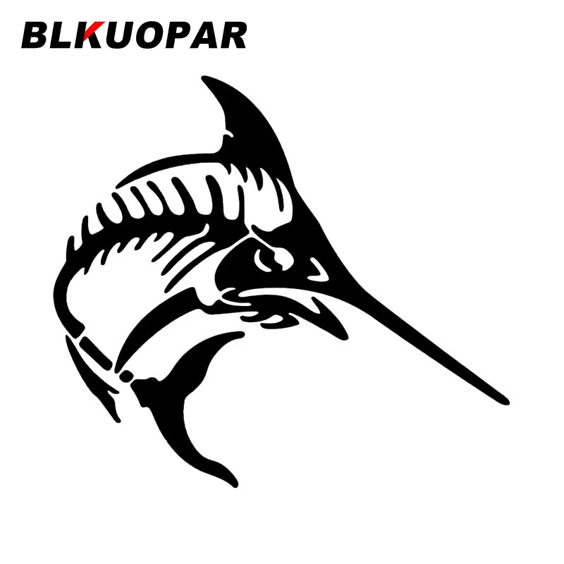 

BLKUOPAR Marlin Sea Animal Silhouette Car Stickers Personality Die Cut Occlusion Scratch Decal Laptop Windows Trunk Car Lable