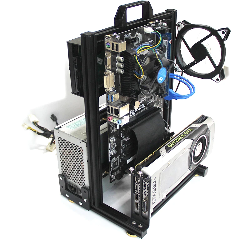 Рамка для электронных сигарет с открытым корпусом ATX, Обложка для компьютера, матовая искусственная полка, настольный игровой шкаф для самостоятельной сборки, шкафчик для компьютера