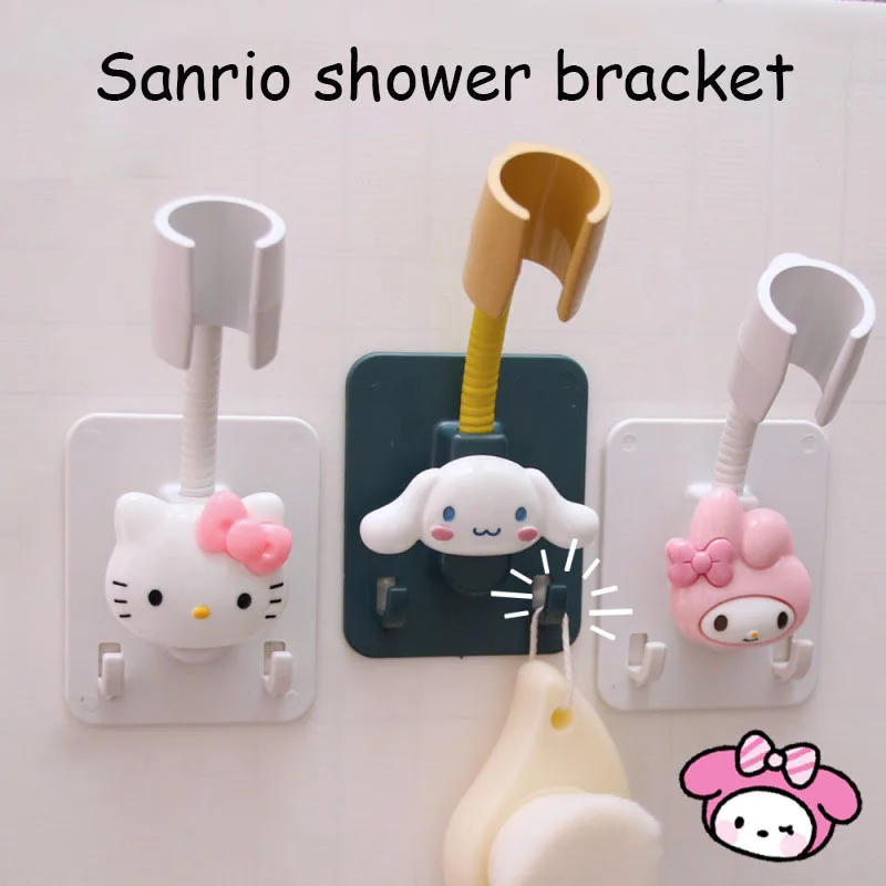 

Kawaii Sanrios Bathroom Shower Stand Kitty Kuromi My Melody Shower Adjustable Hanging Seat Cartoon Shower Accessories Punch-Free