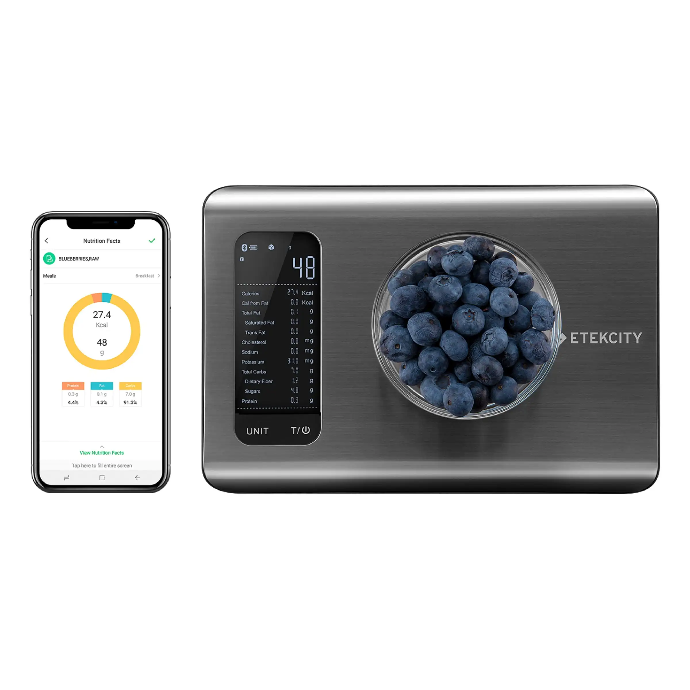 

Smart Nutrition Scale, Measure in Ounces, Grams or Milliliters