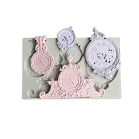 diy vintage clock shape silicone mold diy square round clock mold wall hanging home decor mirror surface resin epoxy clay mould