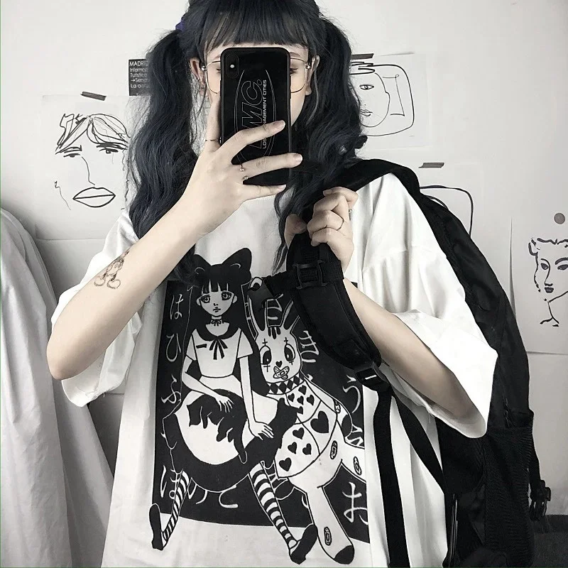 

Harajuku 2022 Summer Hot For Women T-Shirt New Type Fashion Grils Aesthetics Graphic Short Sleeve t-shirt Polyester T-shirts