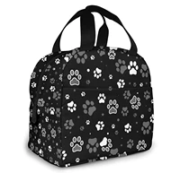 dog paw print and star lunch bag insulated lunch box leakproof cooler cooling tote with front pocket bento bags for men women