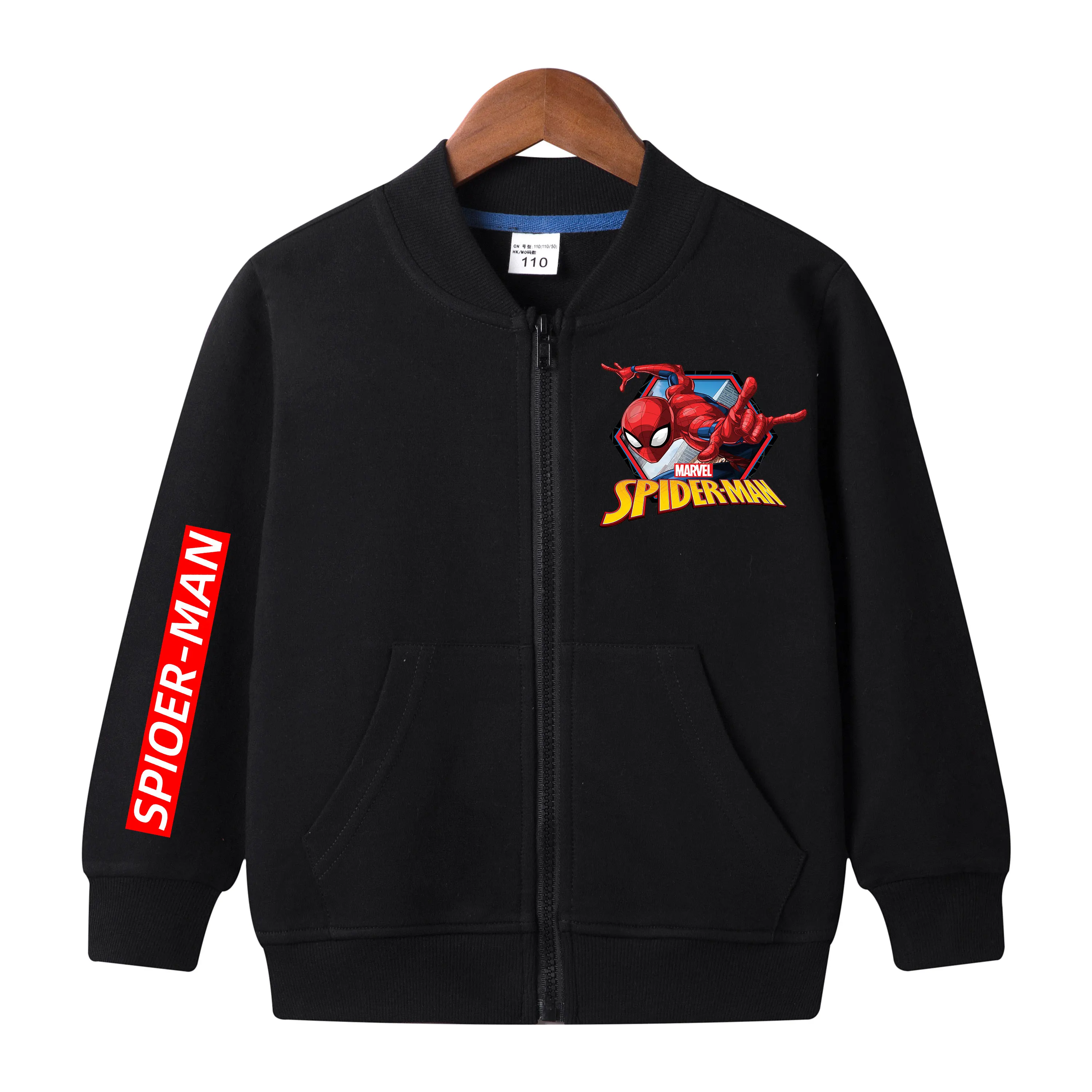 

Детский свитер-куртка из чистого хлопка, с рисунком Человека-паука