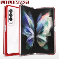 shockproof phone case for samsung galaxy z fold3 5g anti fall acrylic protective cover for samsung z fold3 foldable back caso
