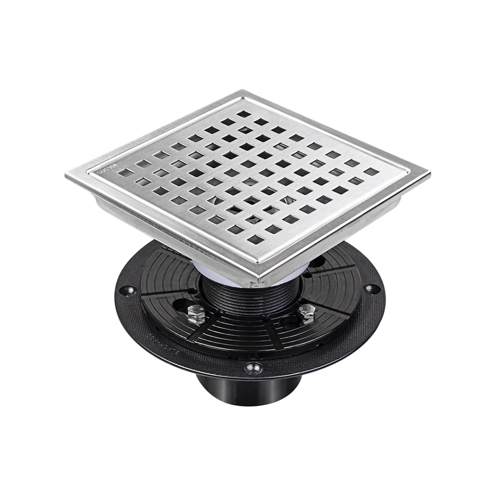 

Hair Catcher Garage Shower Drain Coupling Square Deodorization Hotel With Flange Protective Bathroom Floor Hook Easy Install