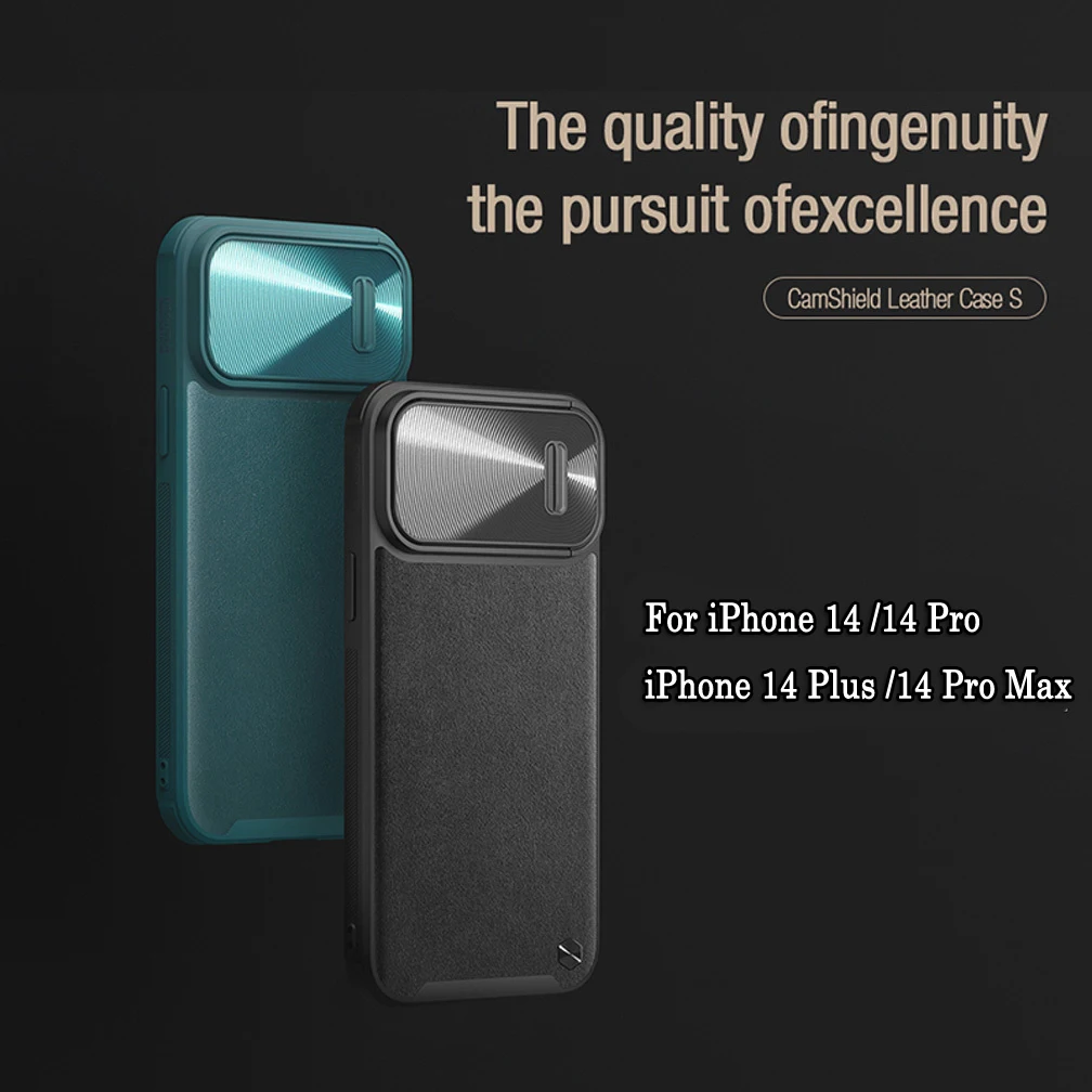 

Чехол Nillkin для iPhone 14 Pro /14 Pro Max, кожаный чехол с S-образным вырезом для камеры, задняя крышка для iPhone 14 /14 Plus