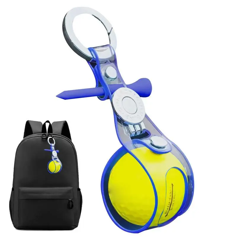 

Golf Pouch Bag Small Non Stick Magnetic Buttons Golf Ball Holder Aluminum Keychain Golf Storage Pouch For Outdoor Portable Bag