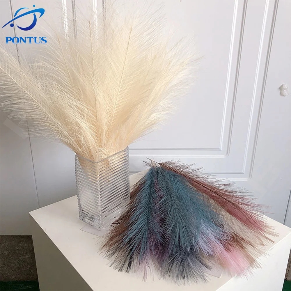 

10PC Artificial Pampas Grass Bouquet DIY for Home Wedding Decoration Party Room Decor Bedroom Flower Wall Vase Fake Plant Reed