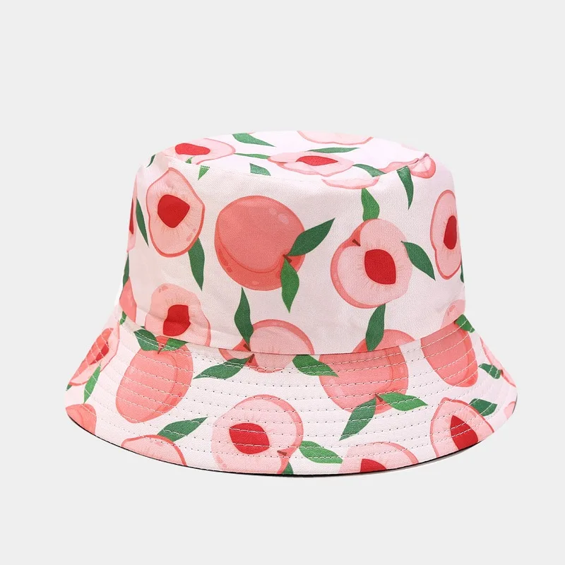 

Cotton Fruit Pattern Print Bucket Hat Fisherman Hat Outdoor Travel Sun Cap Hats for Men and Women 131