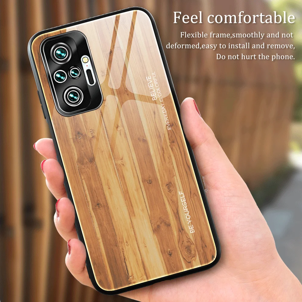 

Wood Grain Phone Case For Redmi Note11S 10S 10Pro 9T 9S 9Pro 8T 8Pro Tempered Glass Protective Cover Redmi 10 9 9A 9T 8 8A 7 7A