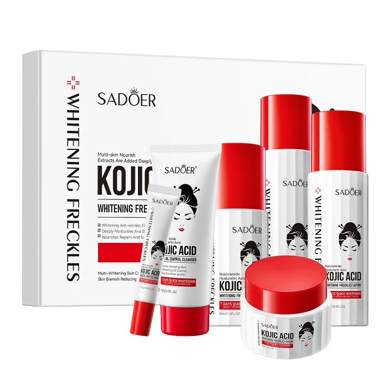 Отбеливающий набор для ухода за кожей Kojic сыворотка с тонером очищения кожи