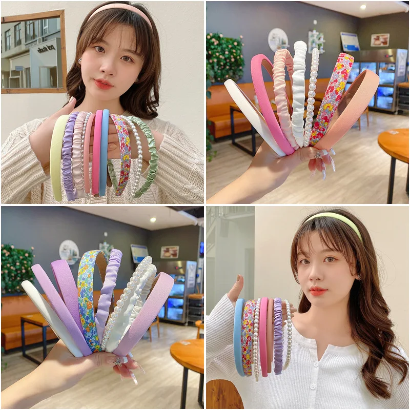 Широкая Повязка На Голову ярких цветов женский высокий Топ с черепом жемчужный