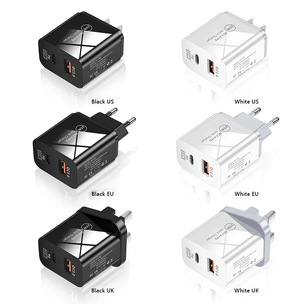 Универсальное зарядное устройство с двумя портами USB Type-C и поддержкой быстрой