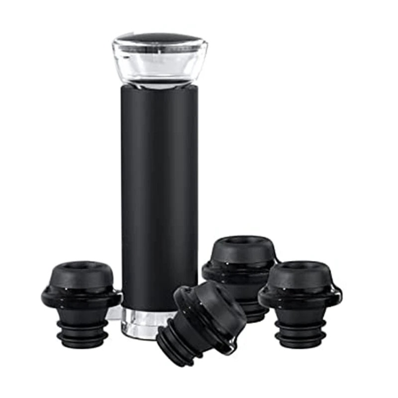 

Wine Saver Pump With 4 Vacuum Bottle Stoppers,Reusable Wine Preserver,Vacuum Stopper,Wine Accessories For Wine Lovers
