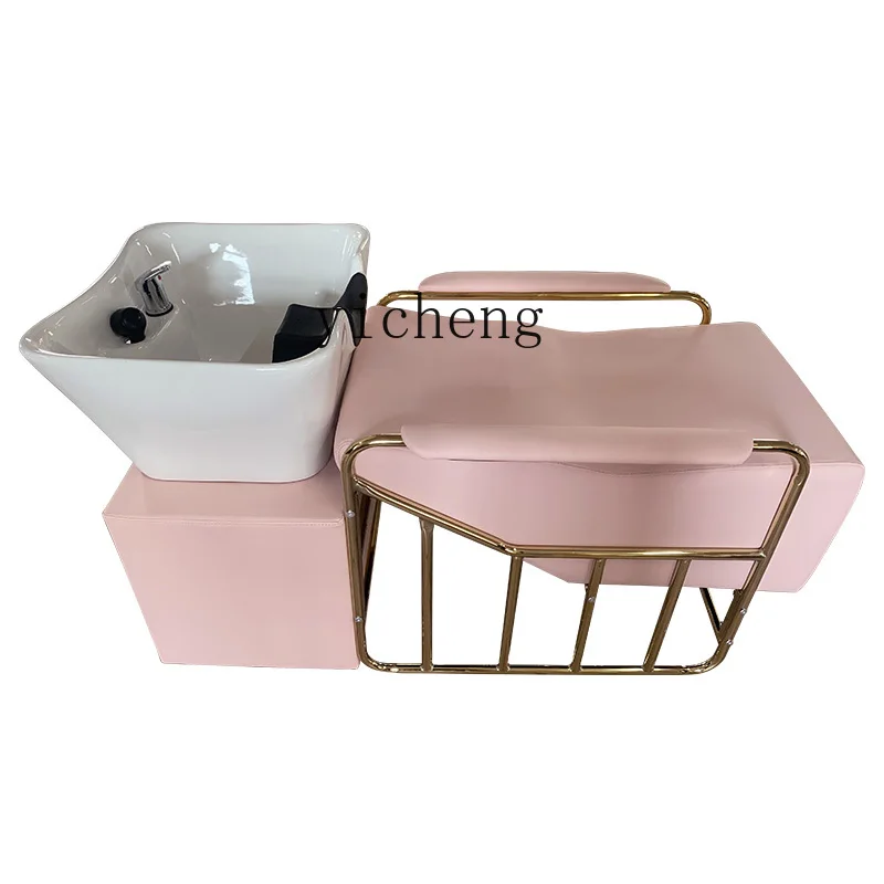 

ZC High-End Barber Shop Shampoo Chair Flush Massage Lying Half Cosmetology Shop for Hair Salon