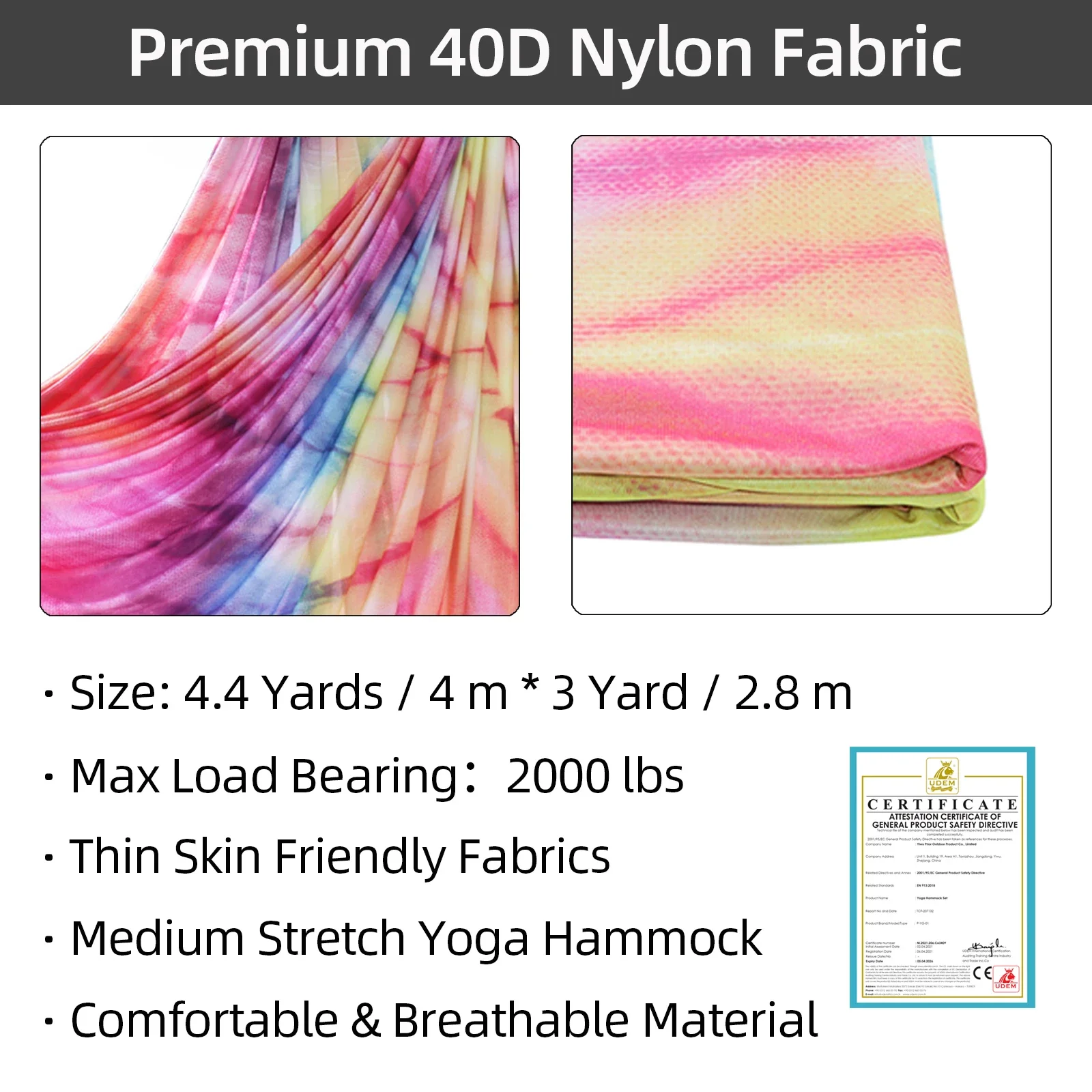 4 4-ярдовый градиентный гамак для йоги комплект антигравитационные качели