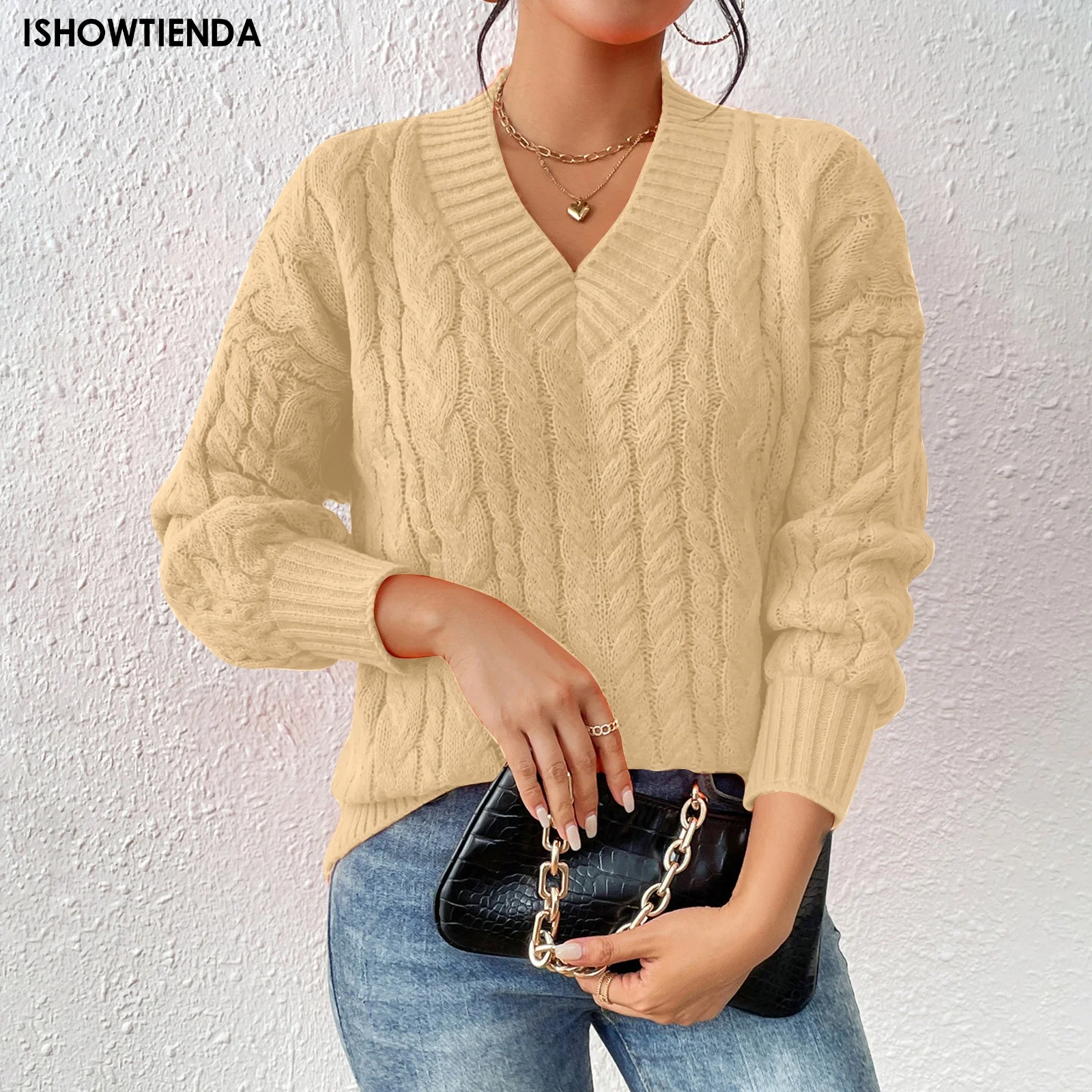 

Autumn Winter Women Sweater 2023 Korean Fashion Knitwears Warm Long Sleeve V-neck Knit Pullovers Slim Fit Bottoming Shirt Jumper