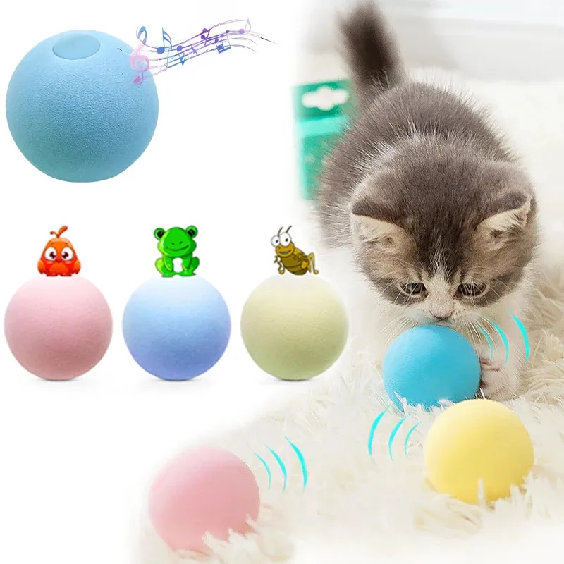 

New Cat Toys Gravity Ball Smart Touch Sounding Toys Interactive Ball Catnip Training Toy Squeaky for Cats Kitten Pet Supplies