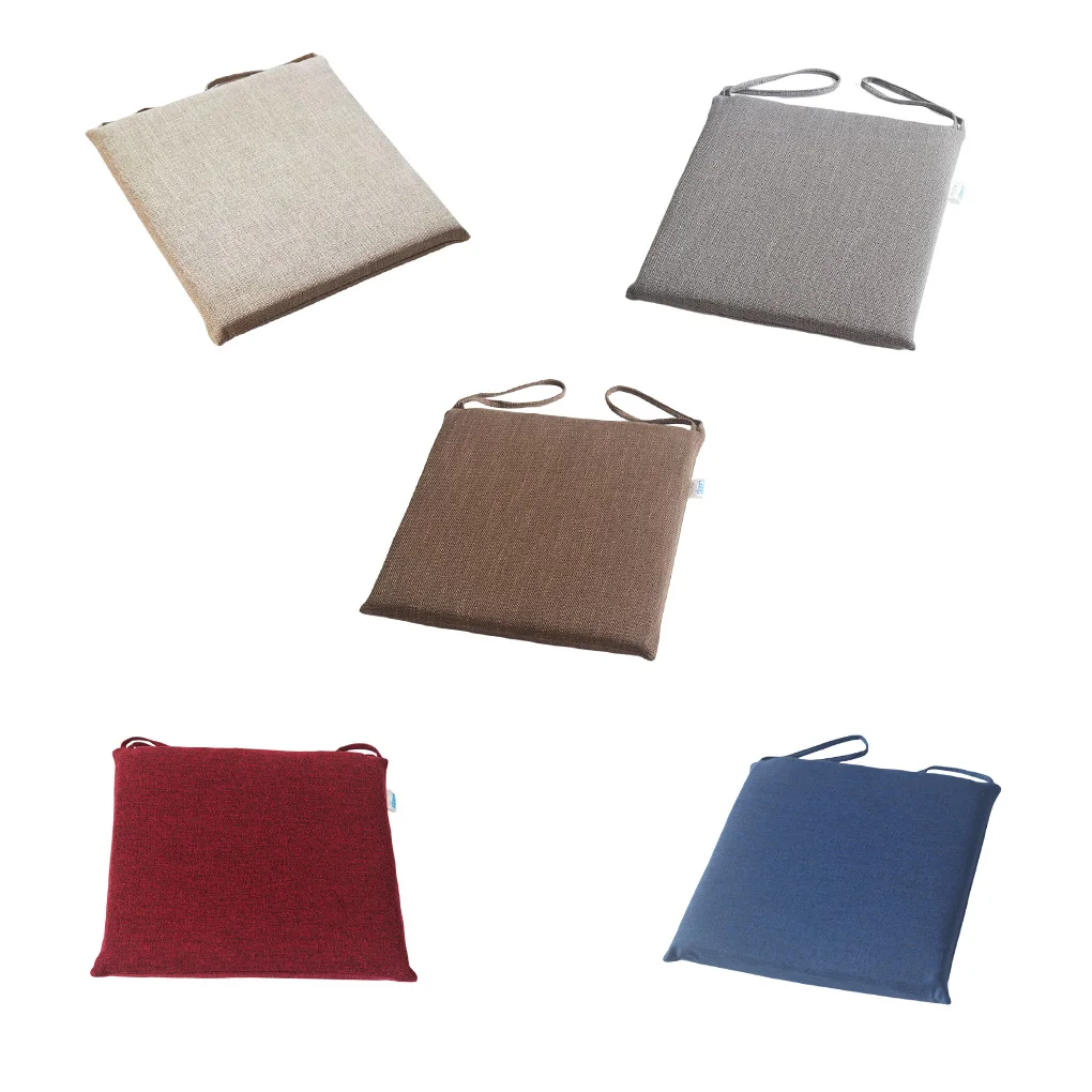 Cushion Seat Pads Tie On Linen Mat 40x40cm Square Warm Trave