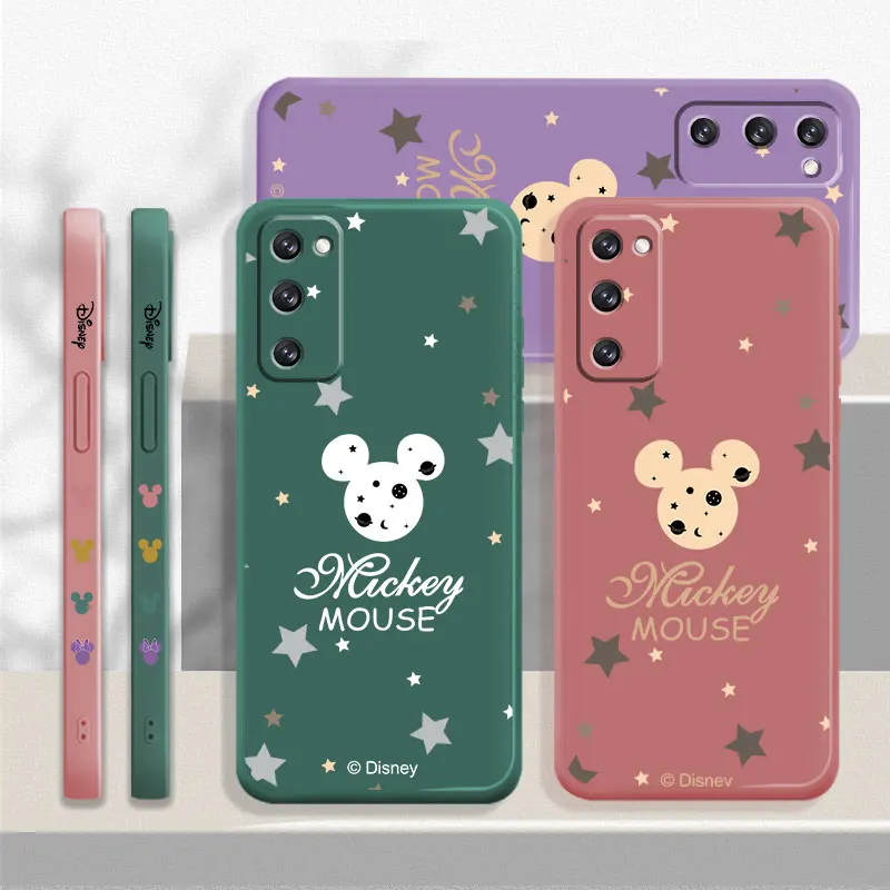 

For Samsung Galaxy 10 Lite S20 FE S10e S22 Ultra 5G Note 20 S10 S21 Plus Square Mickey Minnie Mouse Premium Carcasa Case