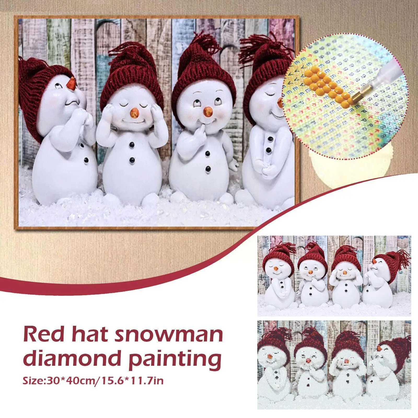 

5d Diy Diamond Art Painting Christmas Snowman Full Kits X Diamond Christmas Diamond Round Embroidery 16inch 12 Pattern Dril F0z5
