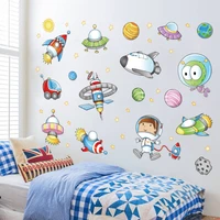 space astronaut wall static sticker diy scrapbooking child bedroom study living room porch background decor party scene stickers